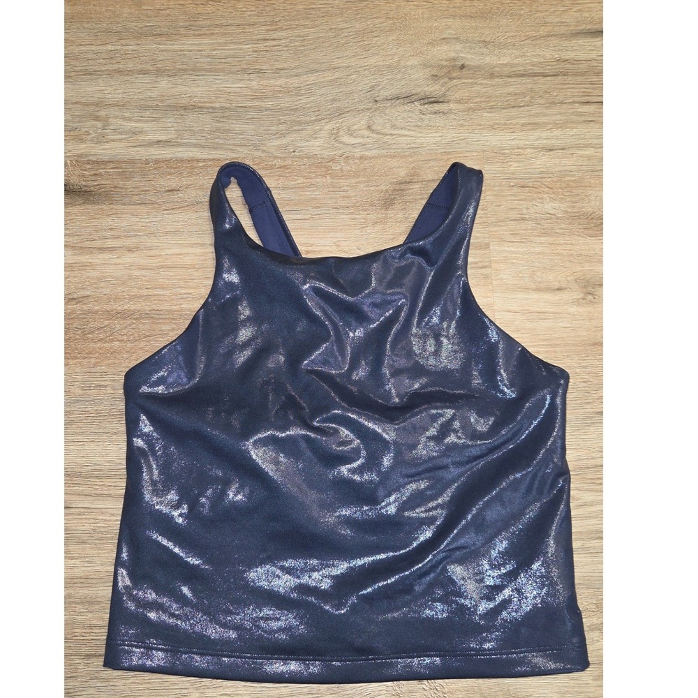 Athleta + Simone Biles S Purpose Shimmer Crop tank Top Sports Bra Racerback